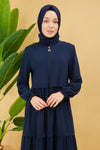 Abaya avec une coupe large couleur Bleu Marine | 2068-5 